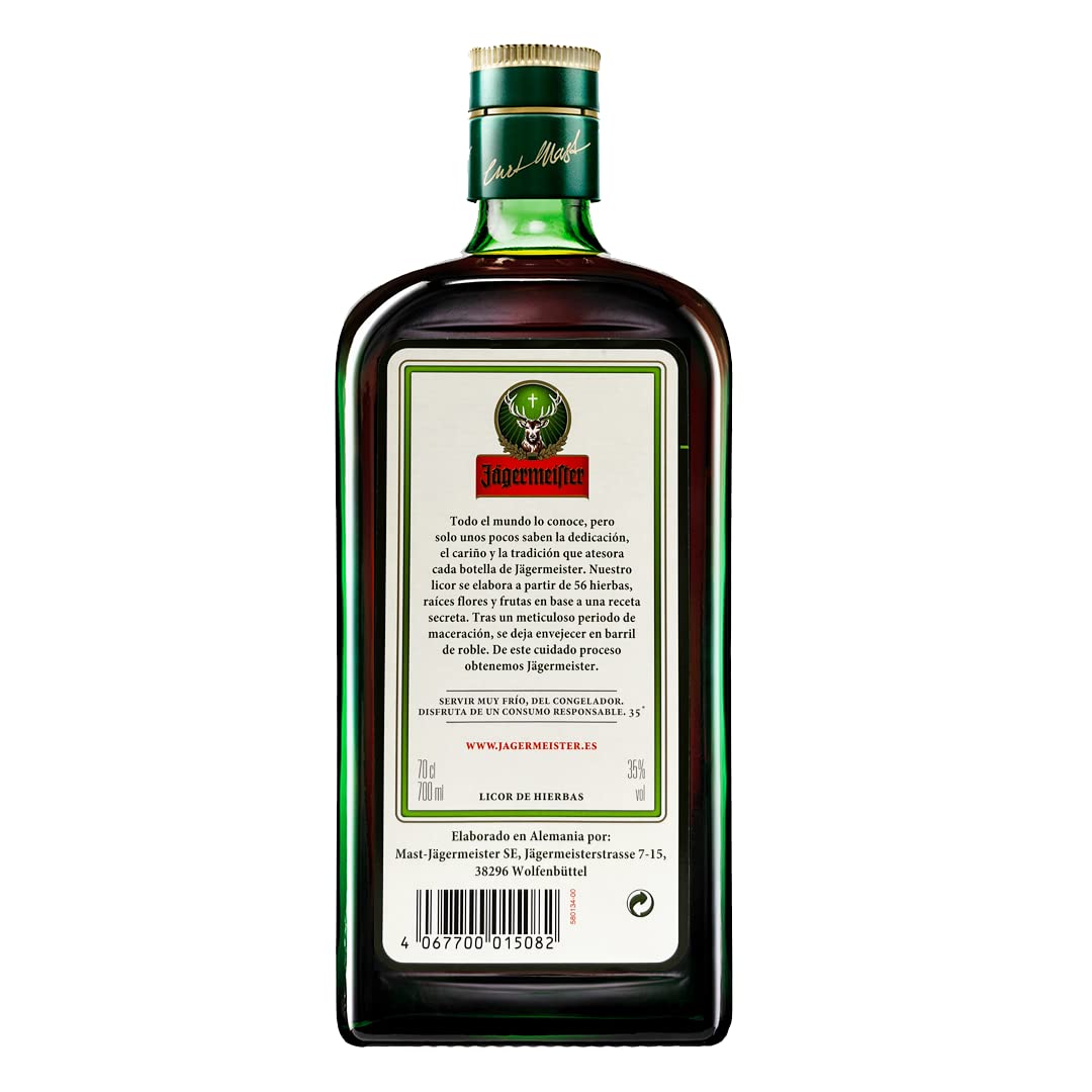 JÄGERMEISTER - Licor de Hierbas 700 ml, con 56 Ingredientes Naturales