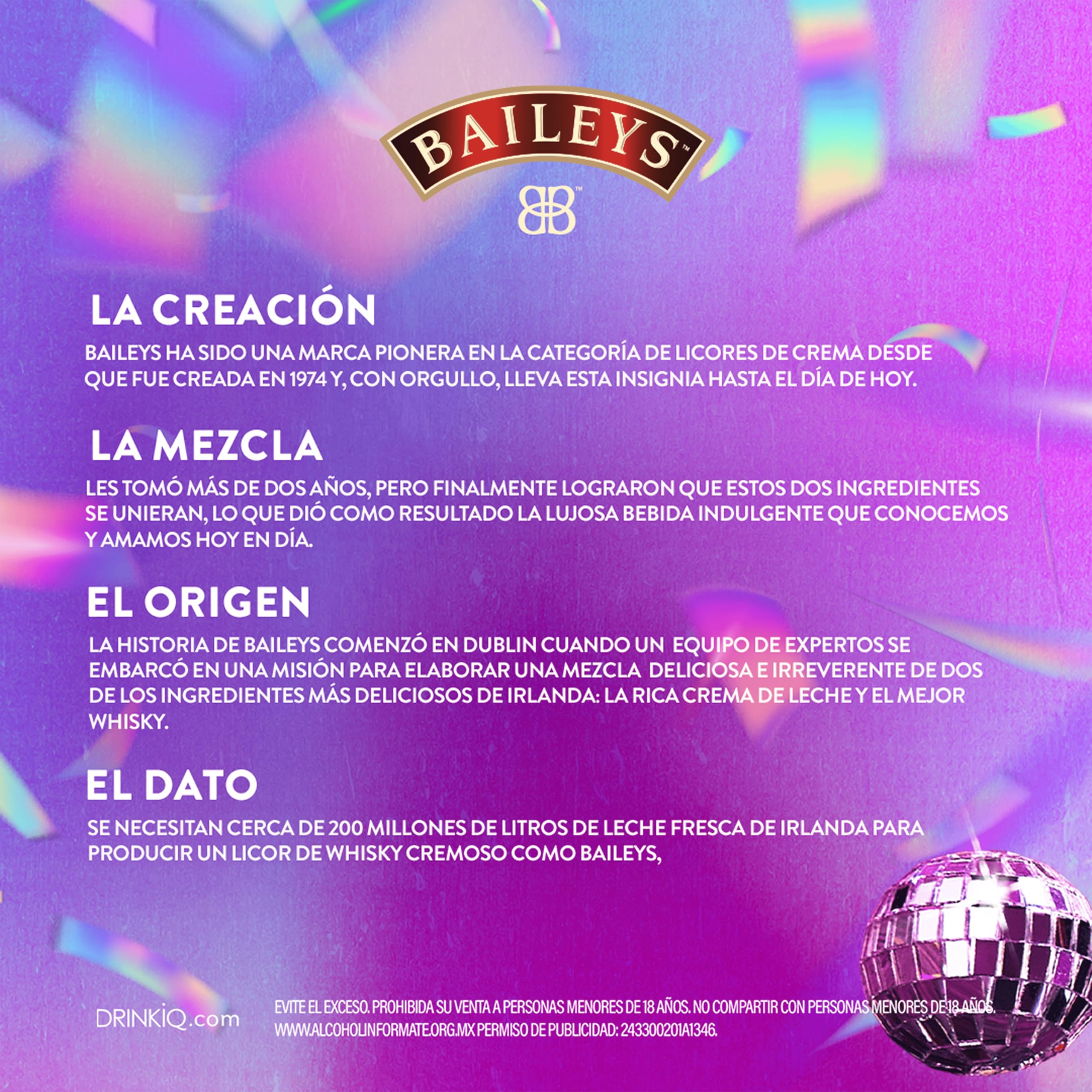 Baileys, Original 700 ml, Crema de Whisky, Cremosa, Suave y Dulce, con Vainilla y Chocolate, Irlanda