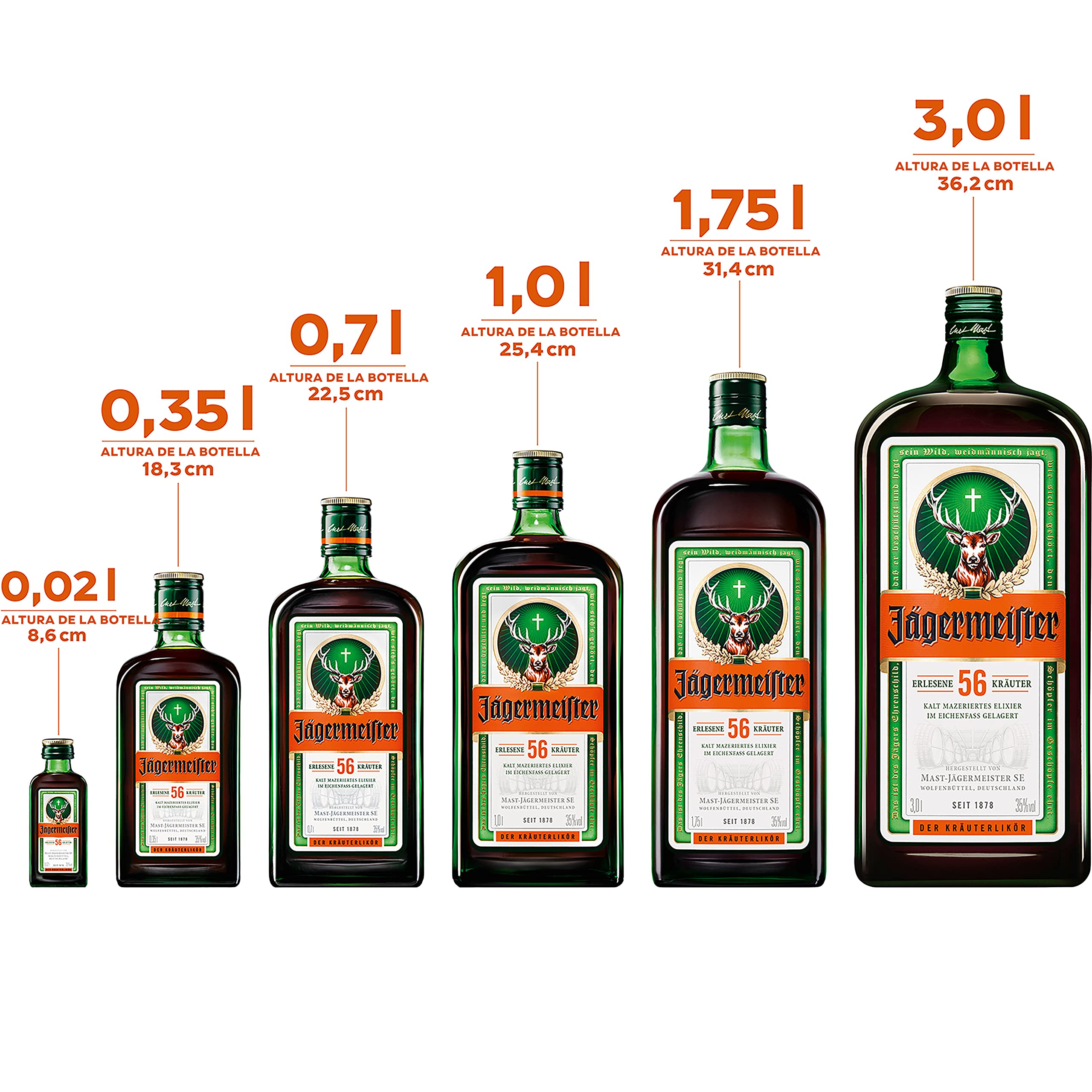 JÄGERMEISTER - Licor de Hierbas 700 ml, con 56 Ingredientes Naturales